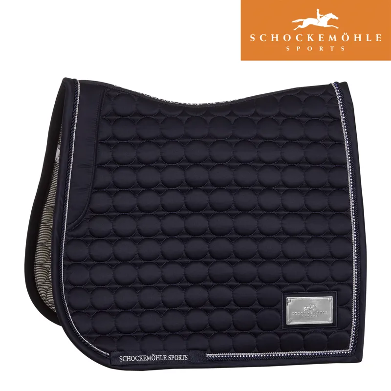 Schockemohle Sanya Dressage Style Saddle Pad - True Navy Logo - Full