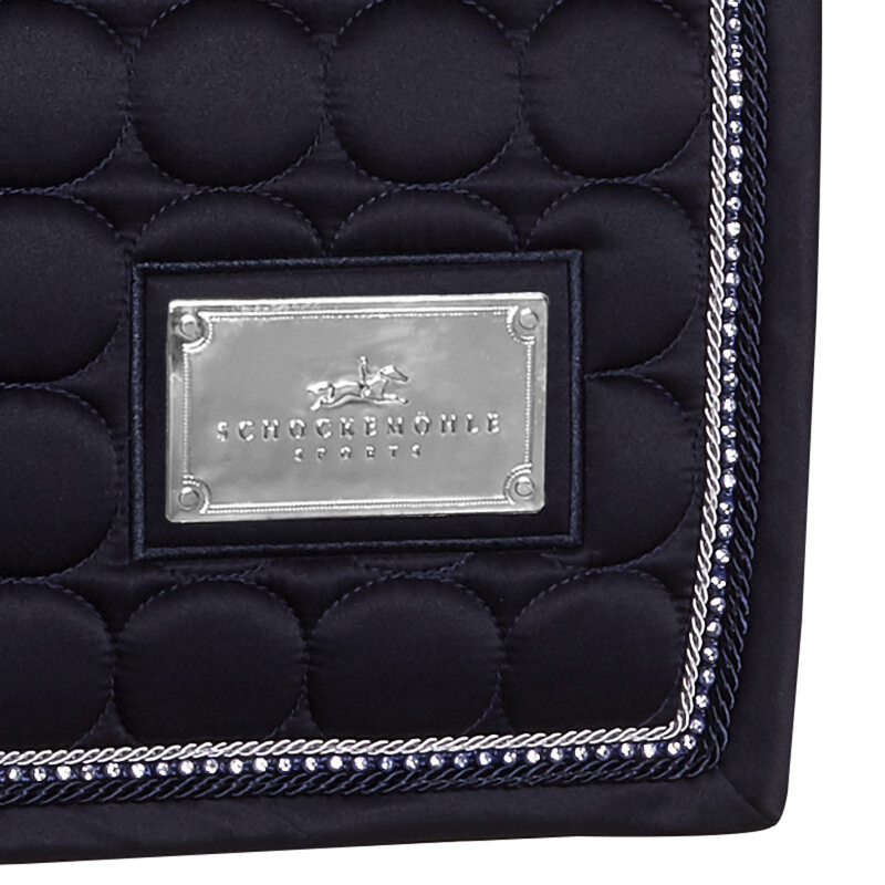 Schockemohle Sanya Dressage Style Saddle Pad - True Navy Logo - Full-1