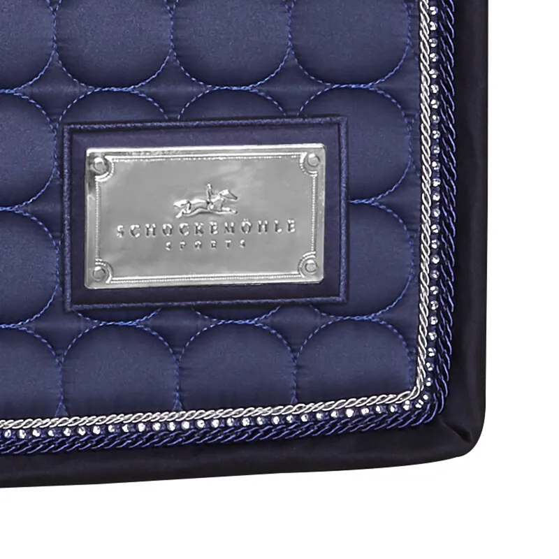 Schockemohle Sanya Jumping Style Saddle Pad - Jeans Blue Logo - Full-1