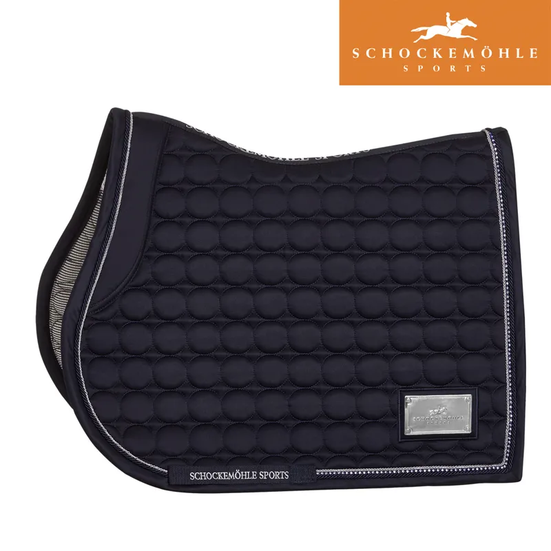 Schockemohle Sanya Jumping Style Saddle Pad- True Navy Logo - Full