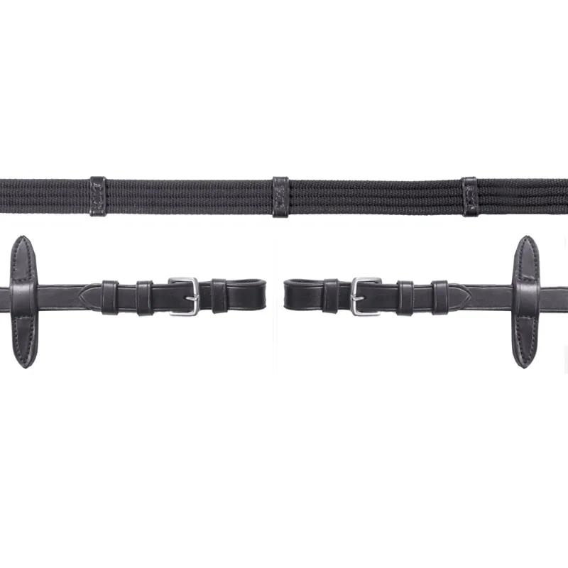 Schockemohle Web Reins with Buckle - Black/Silver