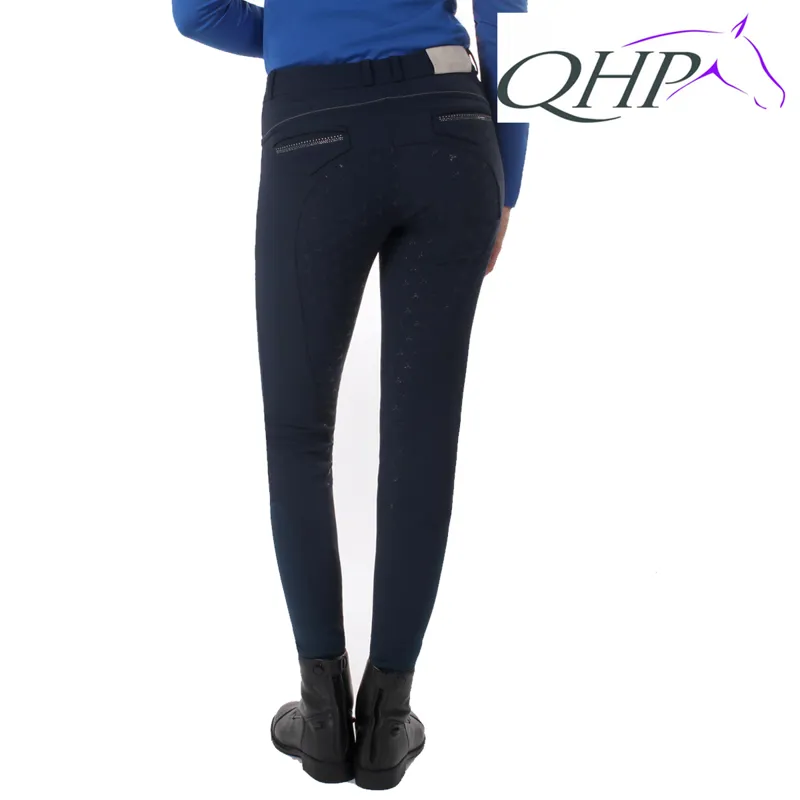 QHP Breeches Scottie Anti-Slip Full Seat - Navy-1
