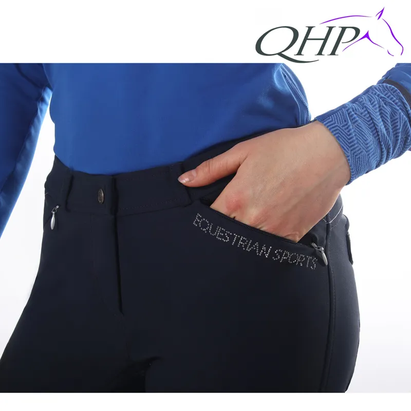 QHP Breeches Scottie Anti-Slip Full Seat - Navy-2