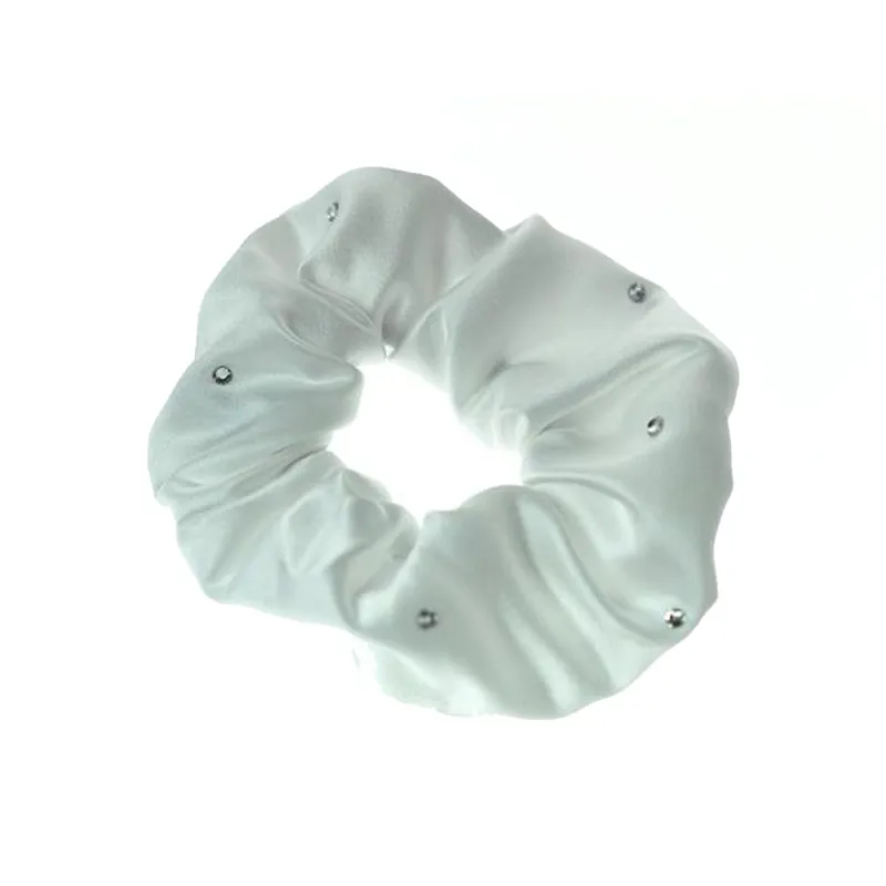 ShowQuest Scrunchie with Crystals - White