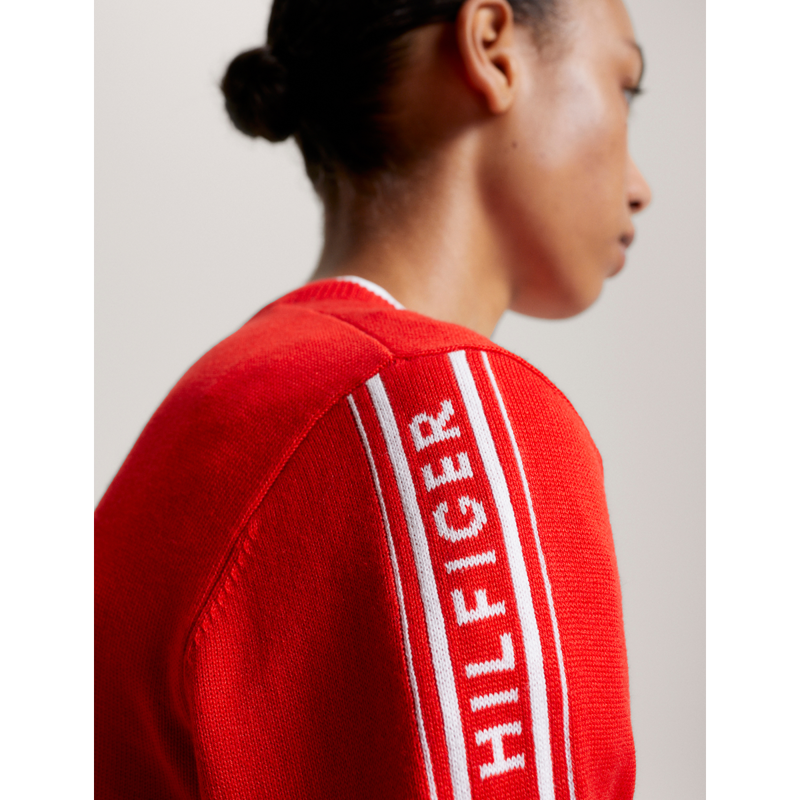 Tommy Hilfiger Women's Seattle Jacquard Logo Sweater - Fierce Red-6