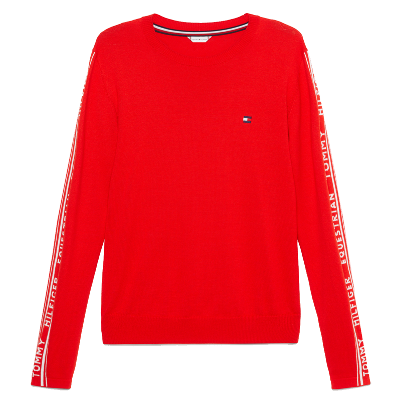 Tommy Hilfiger Women's Seattle Jacquard Logo Sweater - Fierce Red-1