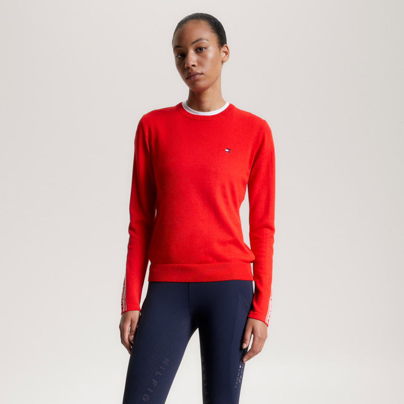 Tommy Hilfiger Women's Seattle Jacquard Logo Sweater - Fierce Red-3