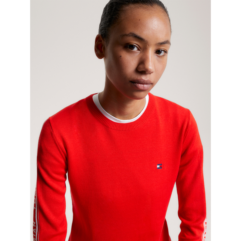 Tommy Hilfiger Women's Seattle Jacquard Logo Sweater - Fierce Red-5