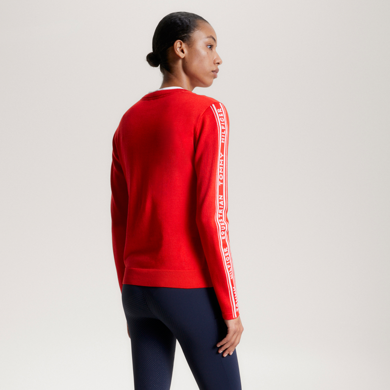 Tommy Hilfiger Women's Seattle Jacquard Logo Sweater - Fierce Red-4