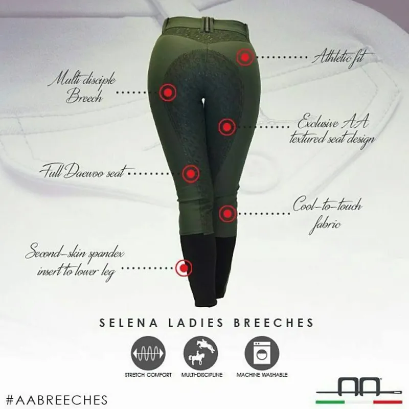 Horseware AA Selena Ladies Full Seat Breeches - Pine Grove-5