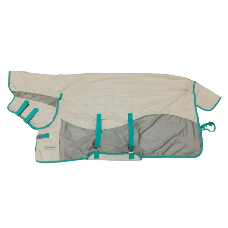 Shires Tempest Original Summer Shield Rug with Mesh - White Check-1