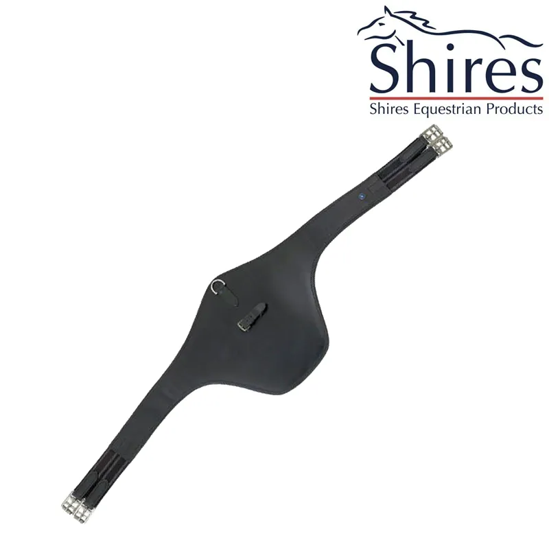 Shires Velociti Leather Stud Guard Girth - Black