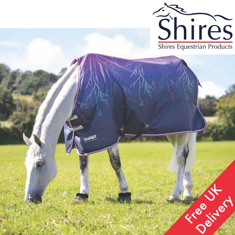 Shires Tempest Original 100 Turnout Rug - Purple Lightening