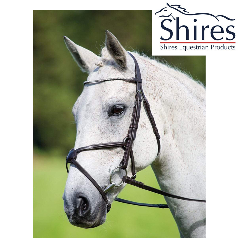 Shires Aviemore Diamante Grackle Bridle - Havana-2