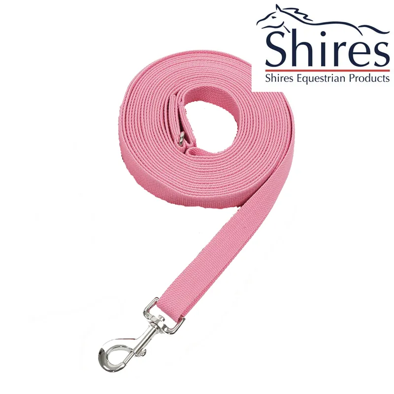 Shires Web Lunge Rein - Pink