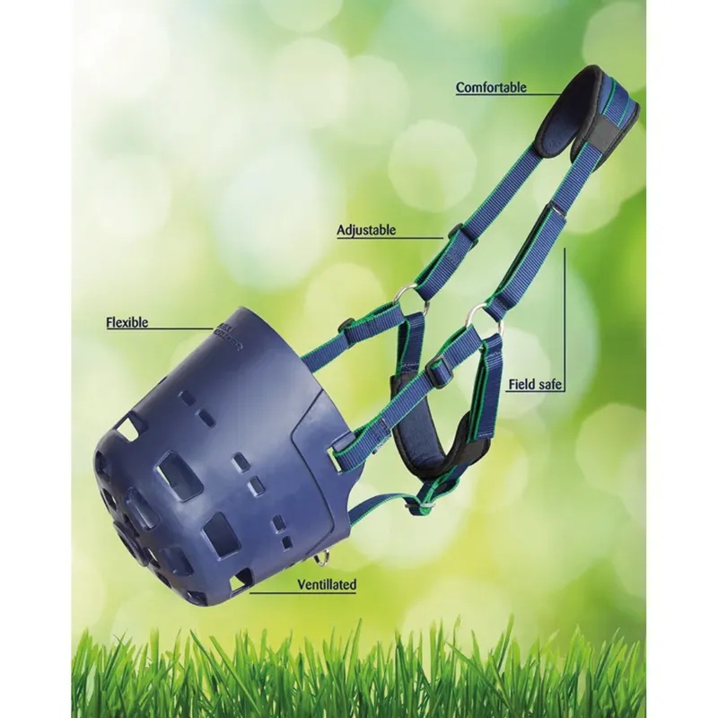 Shires Flexi Grazer Muzzle - Navy-1
