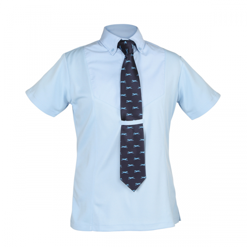 Shires Childrens Short Sleeve Tie Shirt - Blue-3