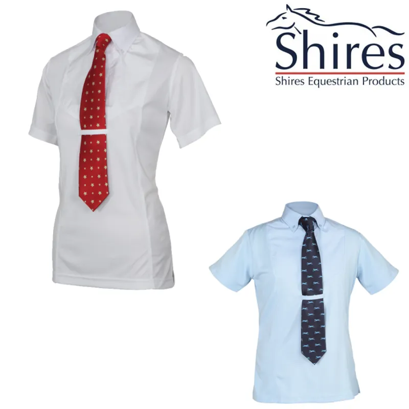 Shires Childrens Short Sleeve Tie Shirt - Blue-2
