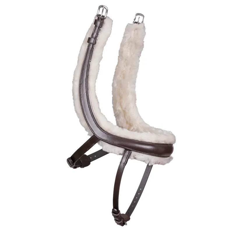 Shires Velociti Rapida Fleece Lined Curved Flash Noseband - Havana