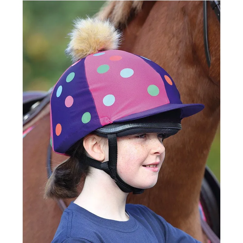 Shires Pom Pom Hat Cover With Spots-1