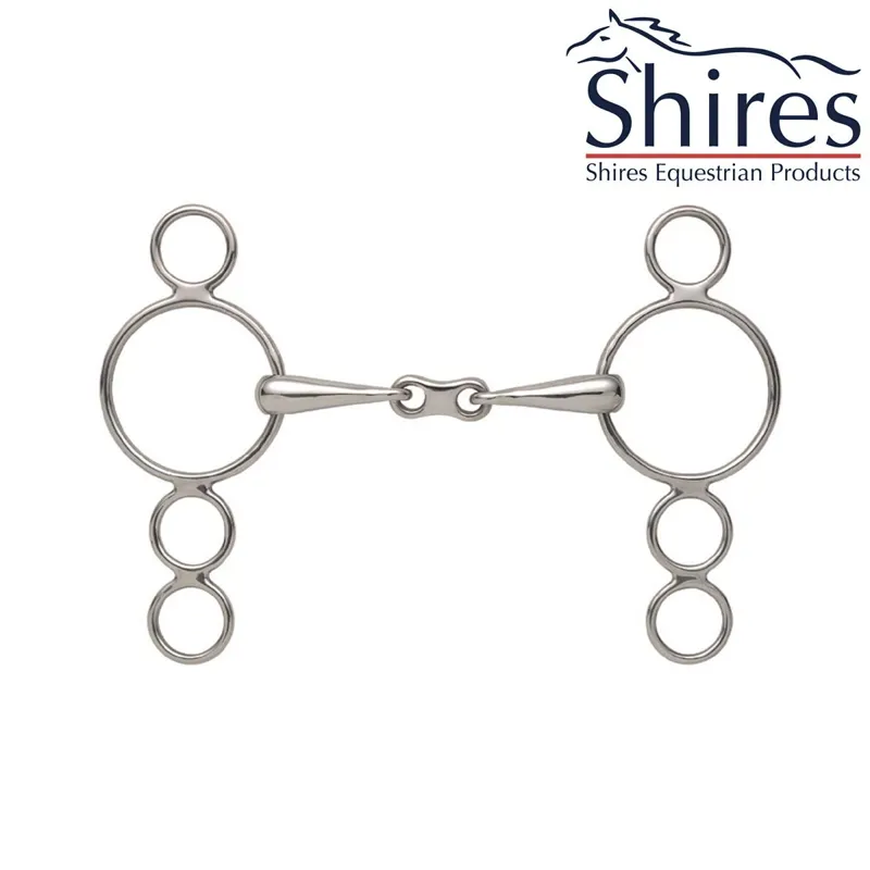 Shires Three Ring Dutch Gag with French Link