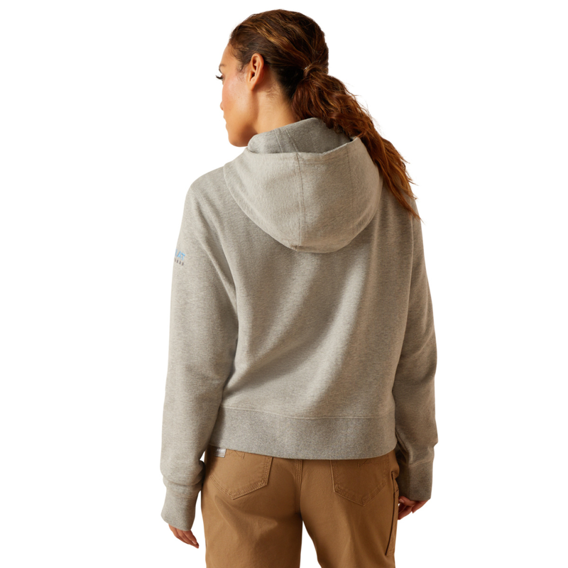 Ariat Women's Rebar Lightweight Cropped Hoodie - Heather Grey-1