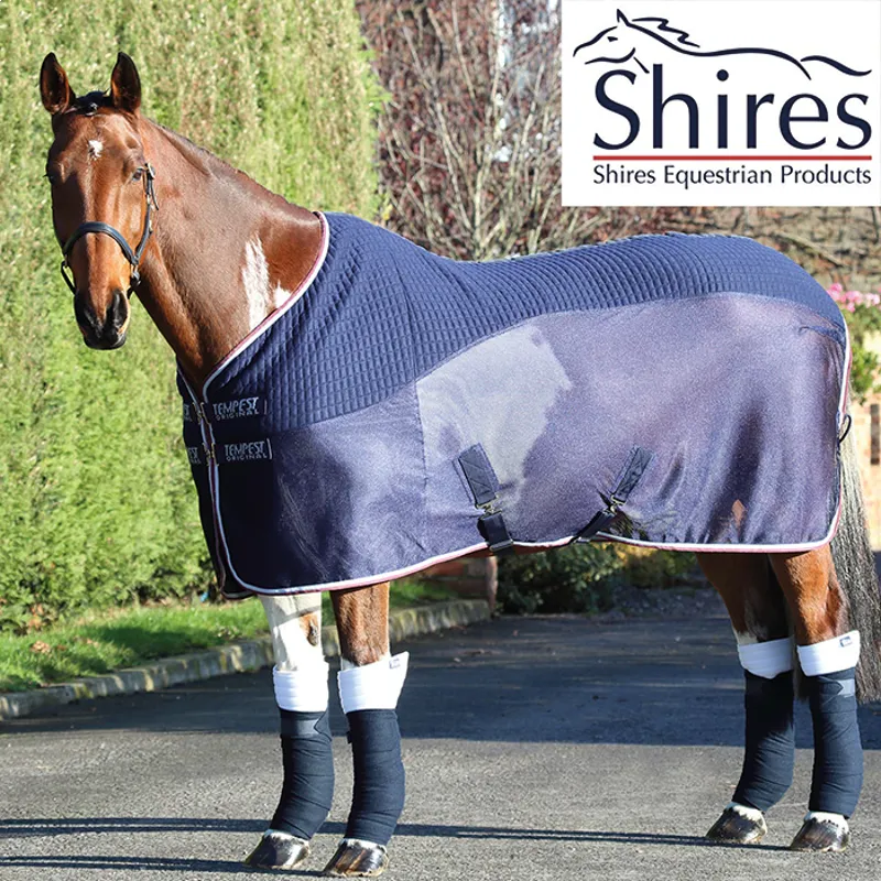 Shires Tempest Original Tech Mesh Rug - Navy/Red/Grey