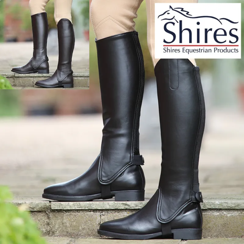 Shires Child's Synthetic Leather Gaiters - Brown-1