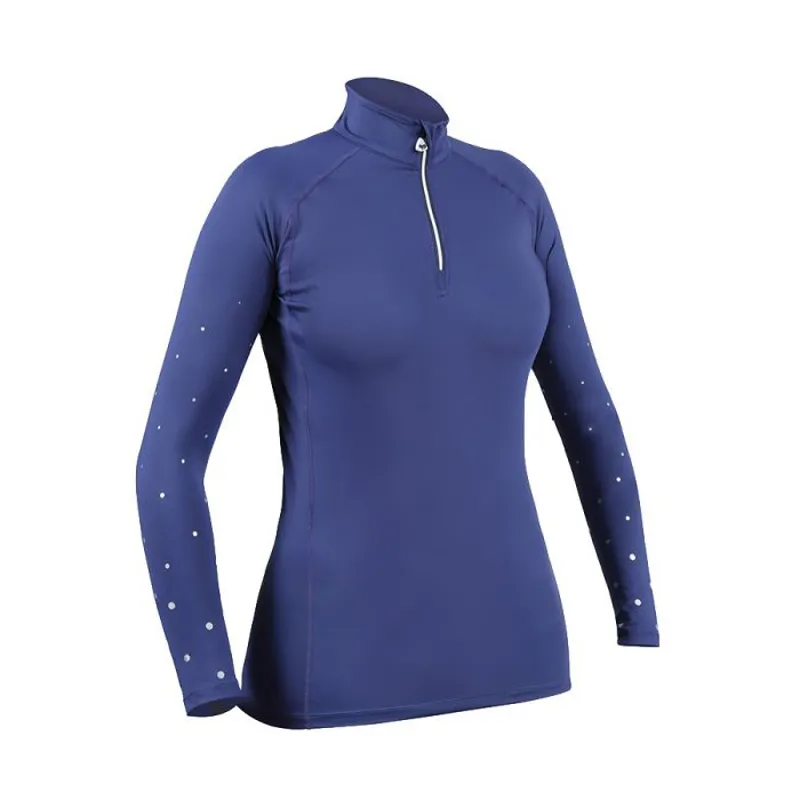 Aubrion Ladies Meadowlands Cross Country Shirt - Navy/Silver Spot