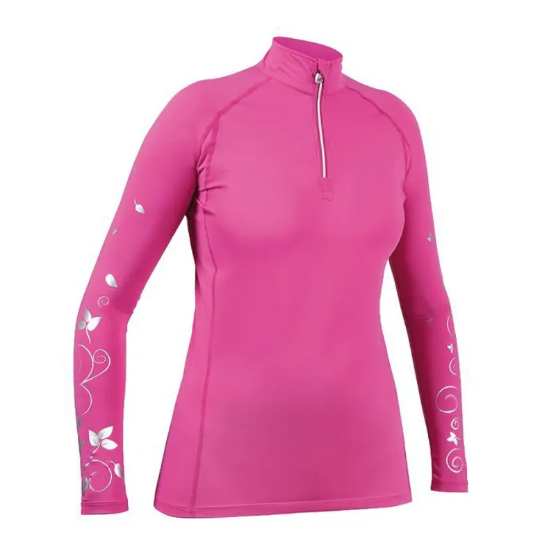 Aubrion Ladies Meadowlands Cross Country Shirt - Pink/Silver Floral