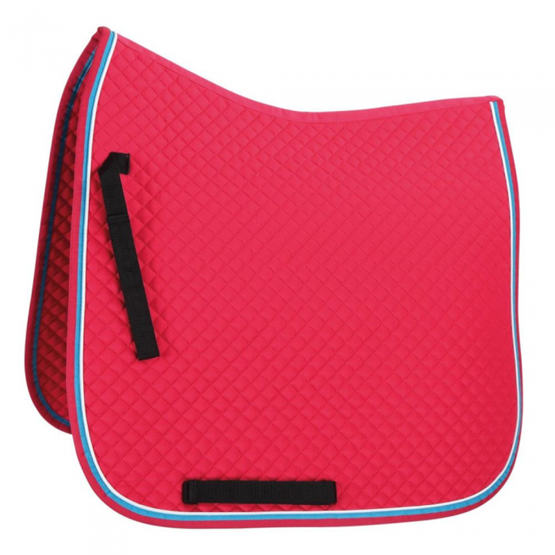 Shires Deluxe Dressage Saddlecloth - Pink/Bright Blue-1