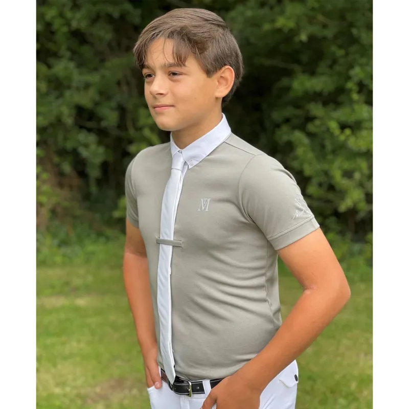 Mark Todd  Boys Competition Shirt - Light Grey/White