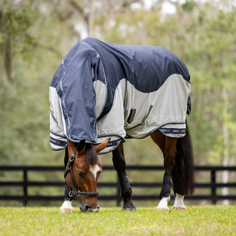 LeMieux Arika Shower-Tek Fly Rug - Navy/Grey-4