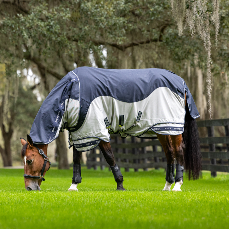 LeMieux Arika Shower-Tek Fly Rug - Navy/Grey-3