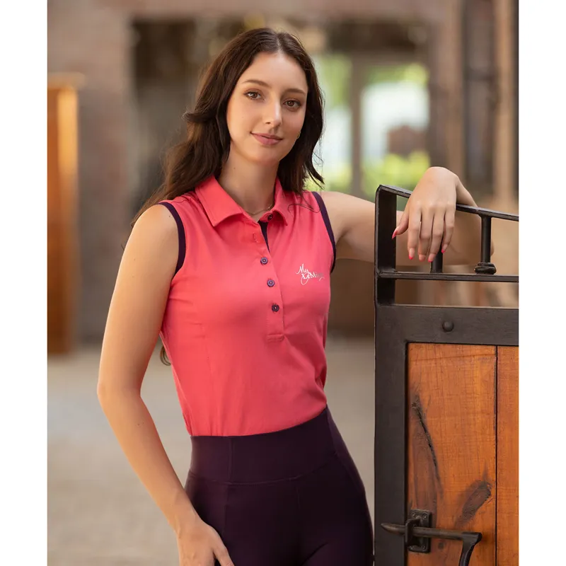 My LeMieux Sleeveless Polo - Papaya -3