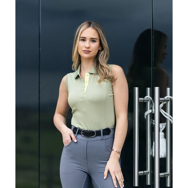 My LeMieux Sleeveless Polo Shirt - Moss-4
