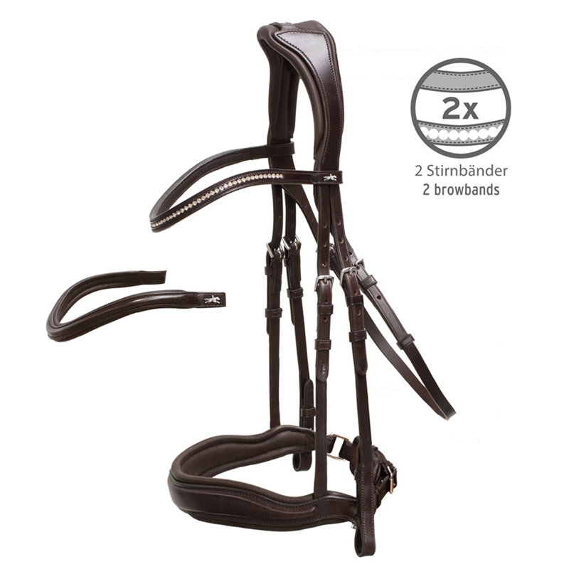 Schockemohle Slimford Bridle - Espresso/Silver-1