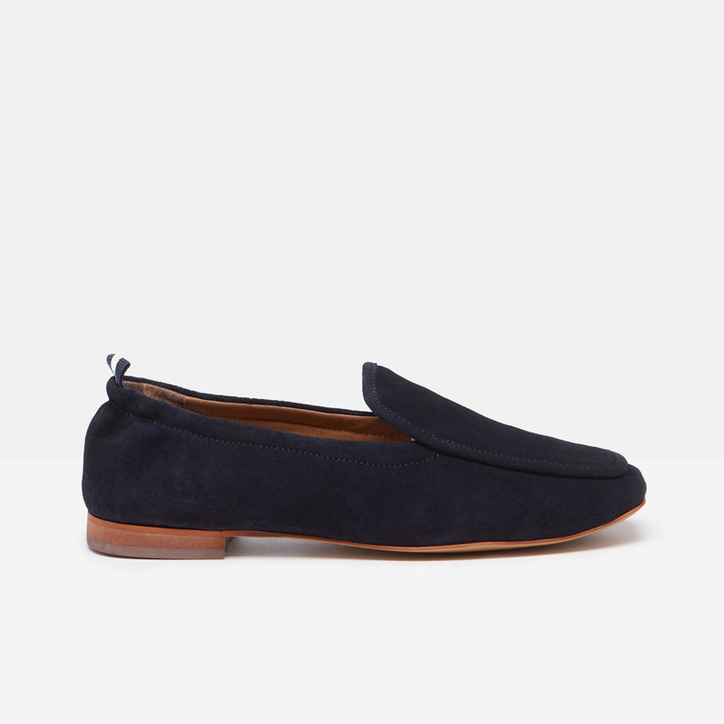 Joules Sloane Ladies Suede Loafers - French Navy-1