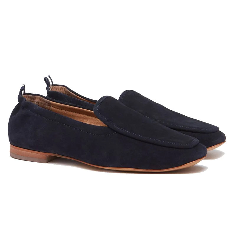 Joules Sloane Ladies Suede Loafers - French Navy