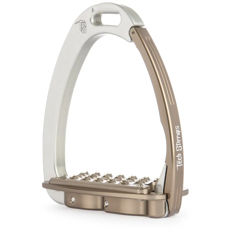 Tech Stirrups Venice Sloped Evo - Silver/Brown