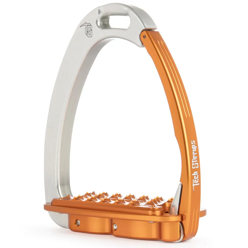 Tech Stirrups Venice Sloped Evo - Silver/Orange