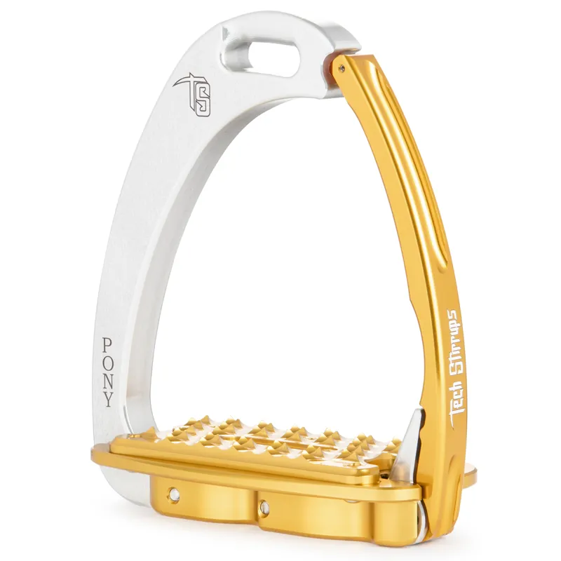 Tech Stirrups Venice Pony Sloped - Silver/Gold