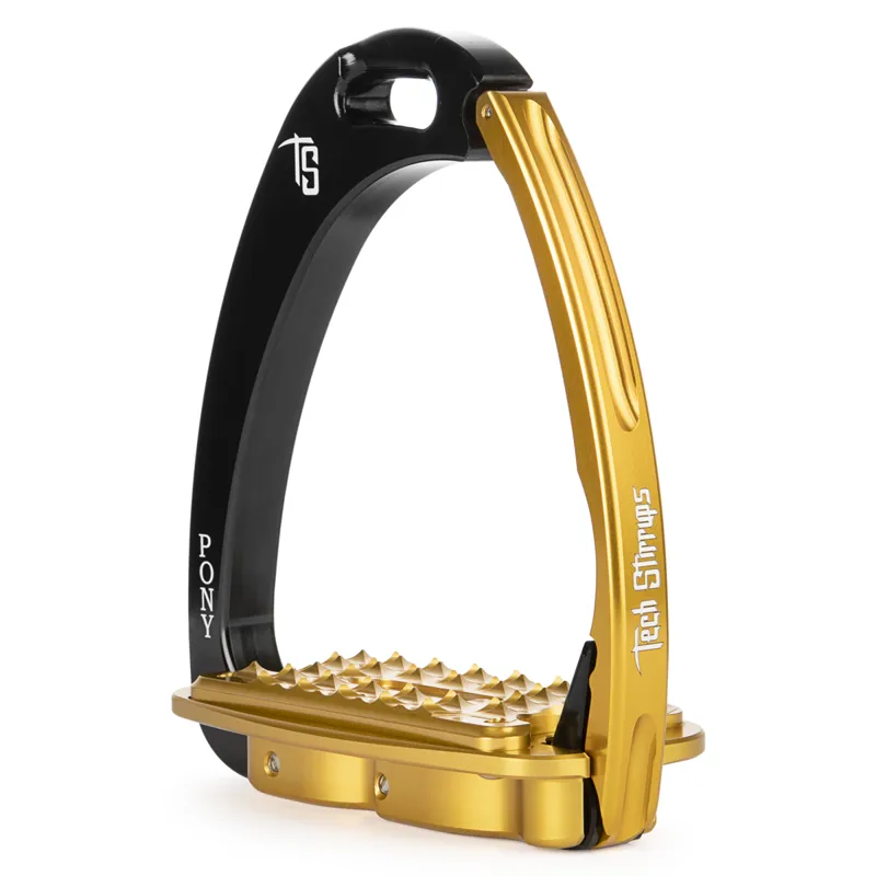 Tech Stirrups Venice Pony Sloped - Black/Gold
