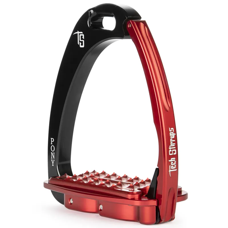 Tech Stirrups Venice Pony Sloped - Black/Red