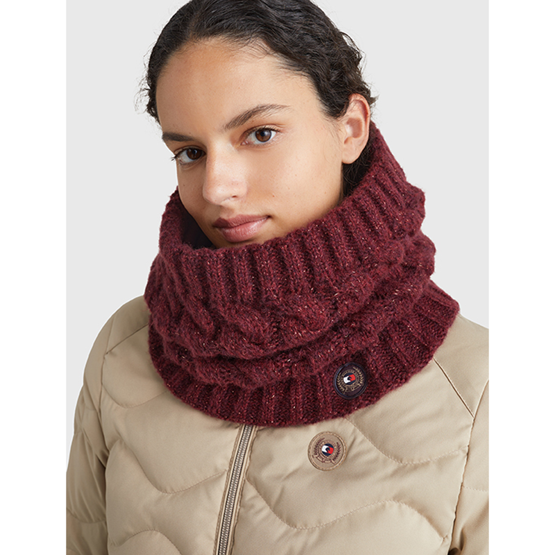 Tommy Hilfiger Cable Snood - Deep Burgundy-1