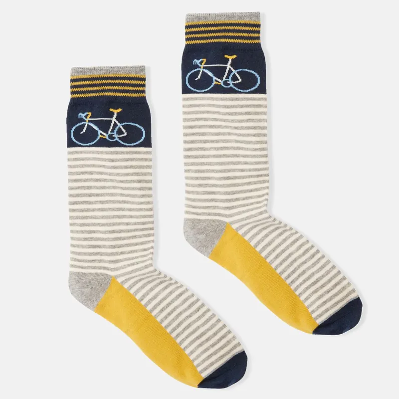 Joules Put A Sock In It Sock and Boxer Gift Set - Navy Bikes-2