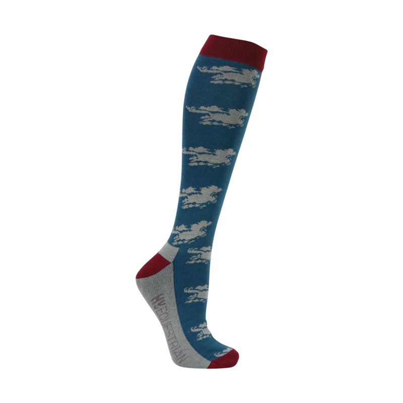 Hy Equestrian Thelwell Collection Horse Shoe Socks - Pack of 3-3