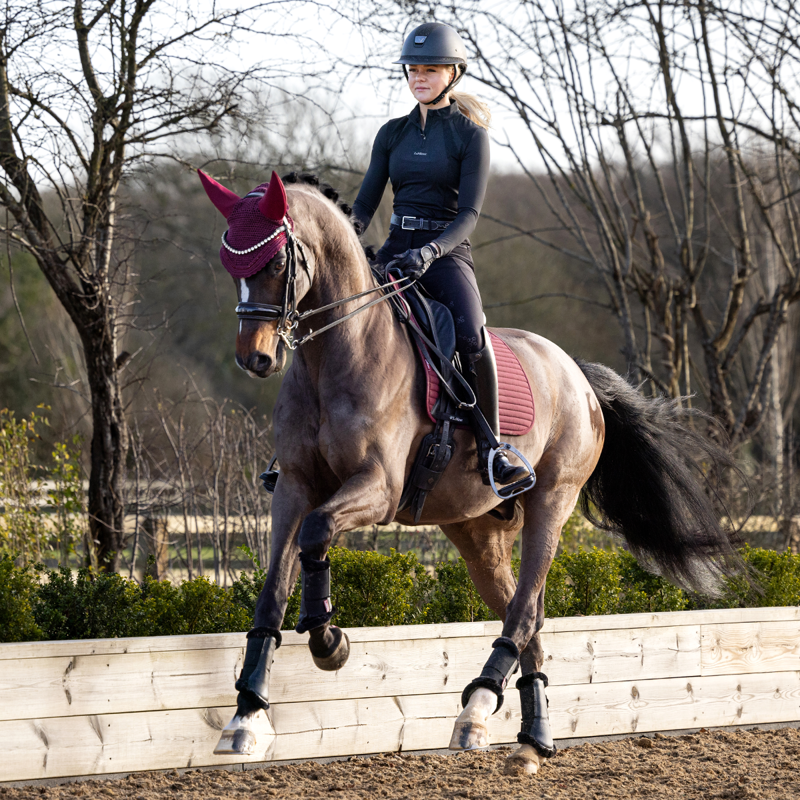 LeMieux Soft Shell Anti Slip Dressage Saddle Pad - Burgundy-1