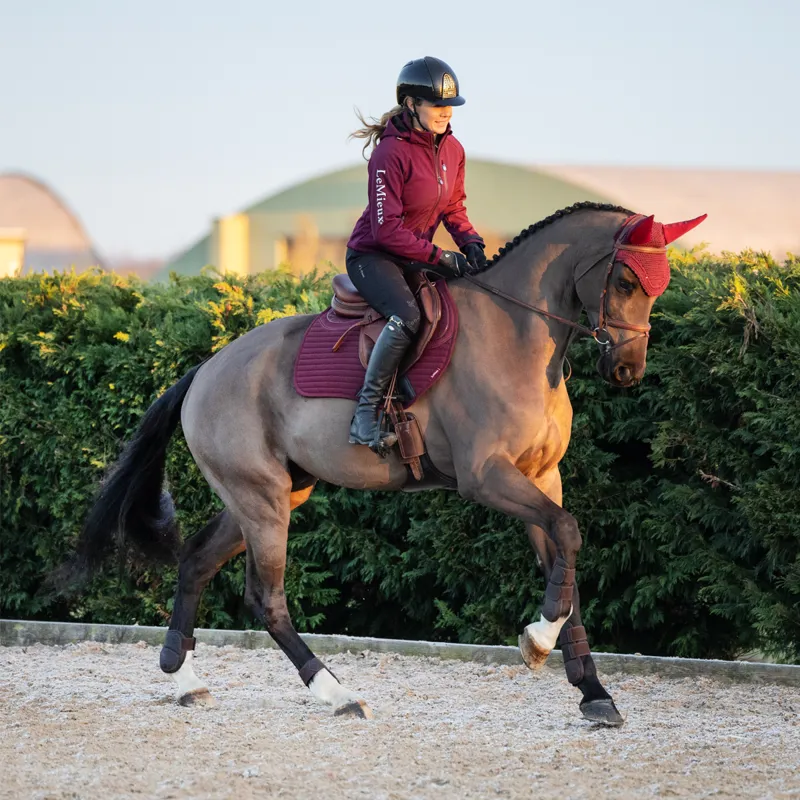 LeMieux Soft Shell Anti Slip Euro Jump Saddle Pad - Burgundy-2