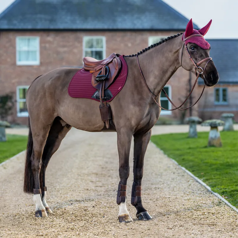 LeMieux Soft Shell Anti Slip Euro Jump Saddle Pad - Burgundy-1